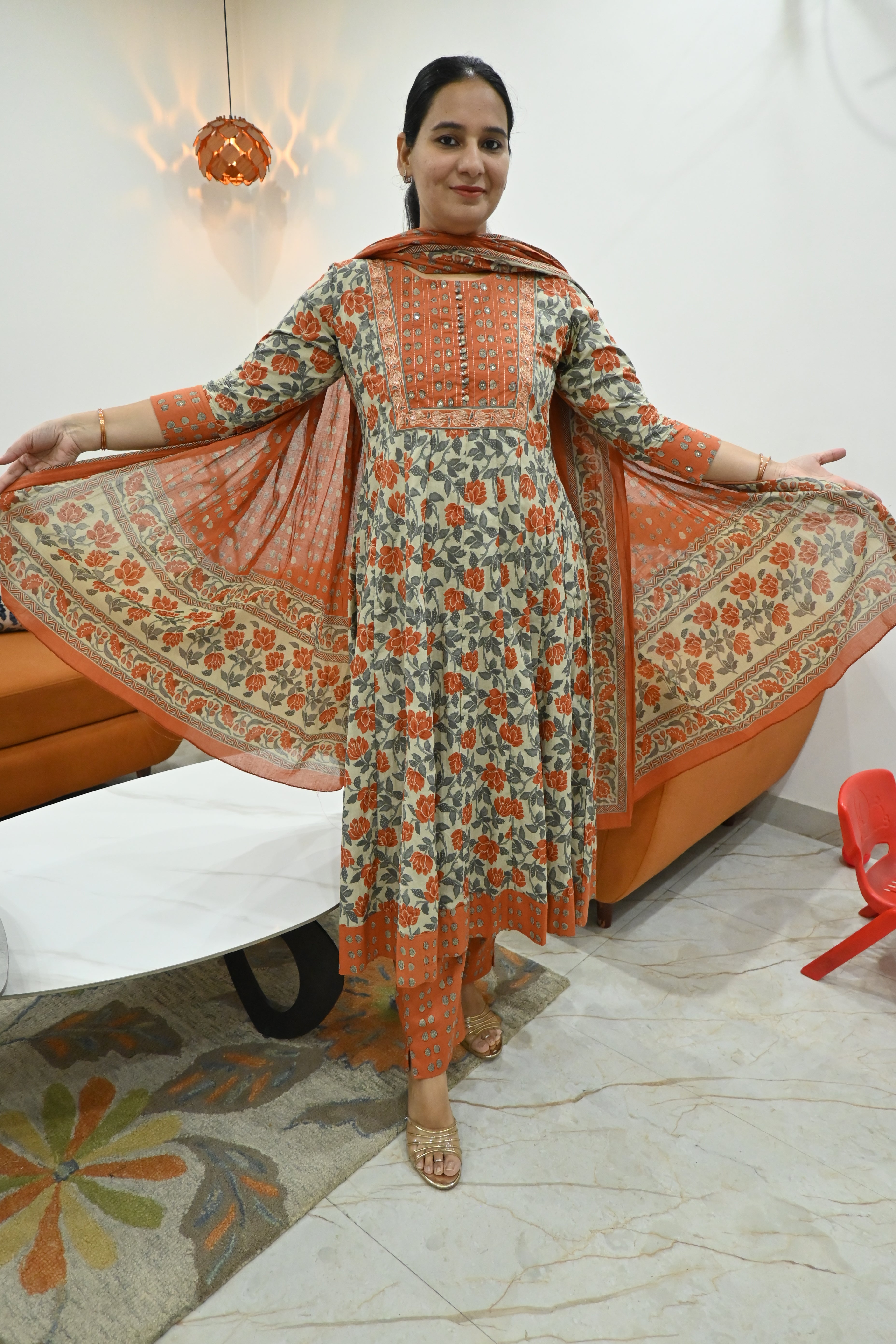 Floral Anarkali Suit Set