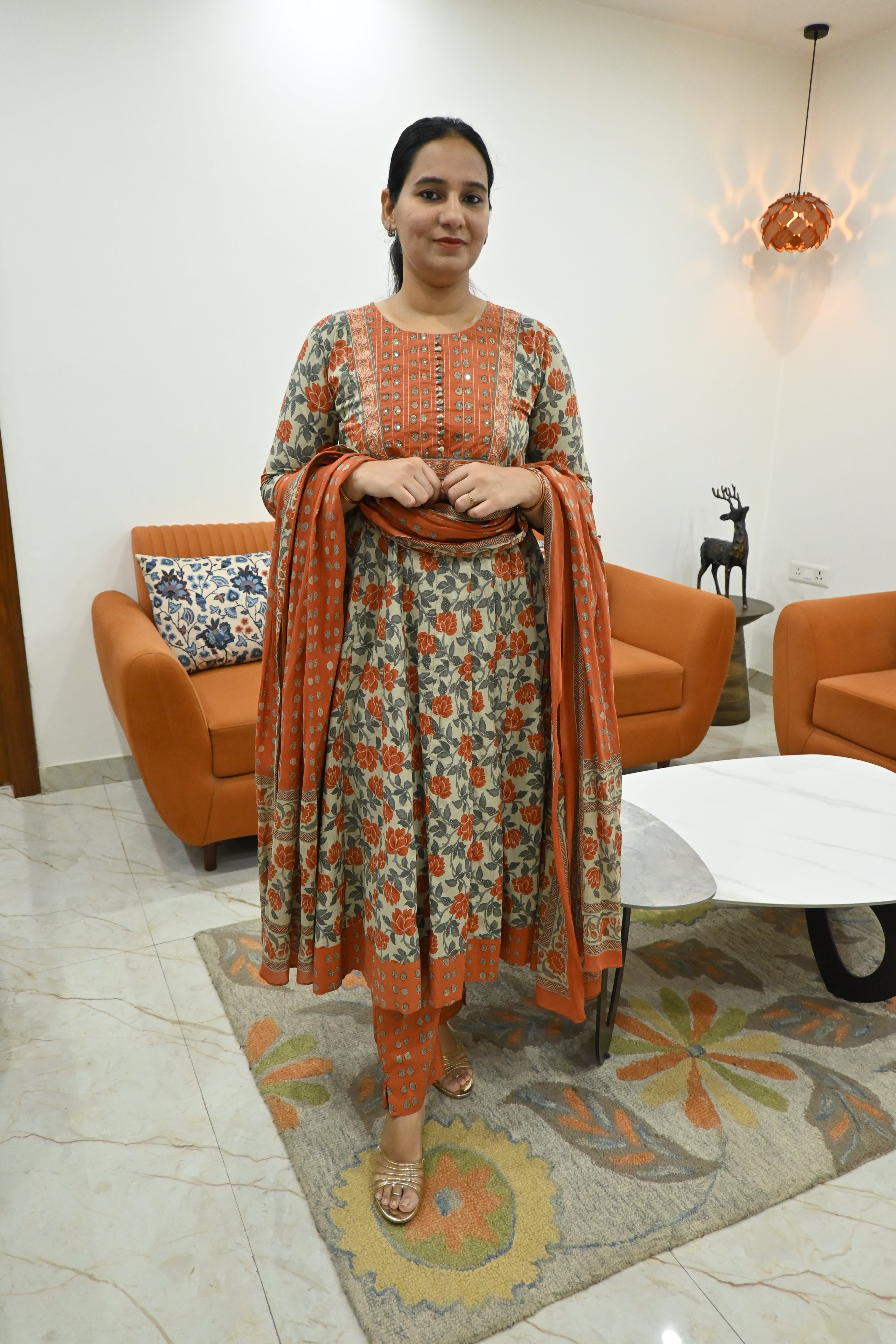 Floral Anarkali Suit Set