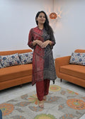 Natural Crape Ajrakh Print Set