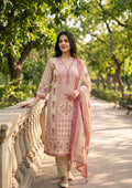 Printed Cotton Suit Set With Sequence And Embroidery Work