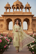 Green Block Print Suit - Heritage Setting